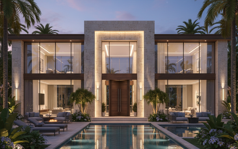 Stone, Glass, and Shadow: A Tropical Retreat